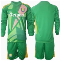 Camiseta Aston Villa Portero Primera Equipación Replica 2024-25 para niños mangas largas (+ Pantalones cortos)